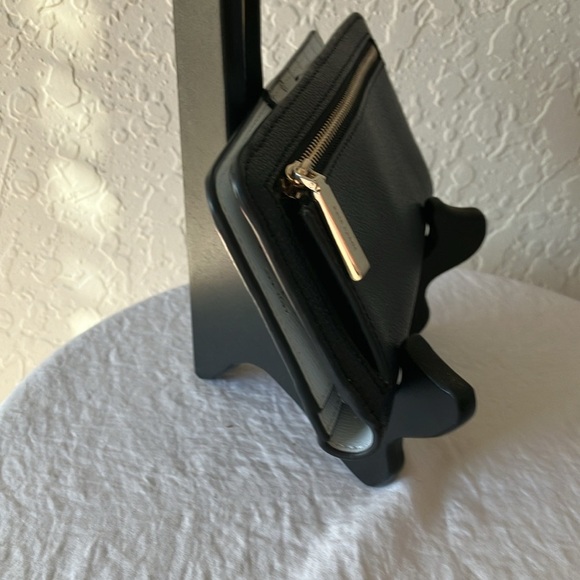 Kate Spade: Black with silver inside wallet- 12 card slot with ID area- coin zip - Picture 11 of 16